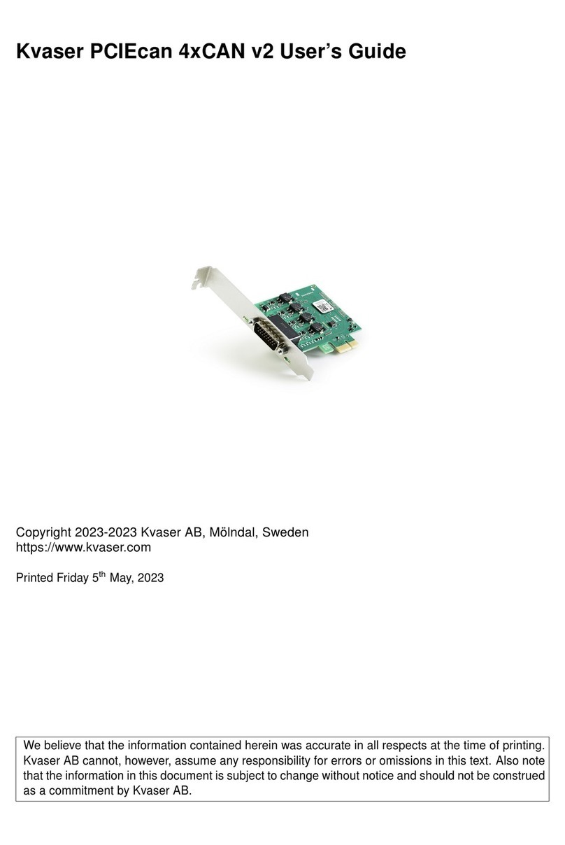 Kvaser PCIEcan 4xCAN v2 User manual