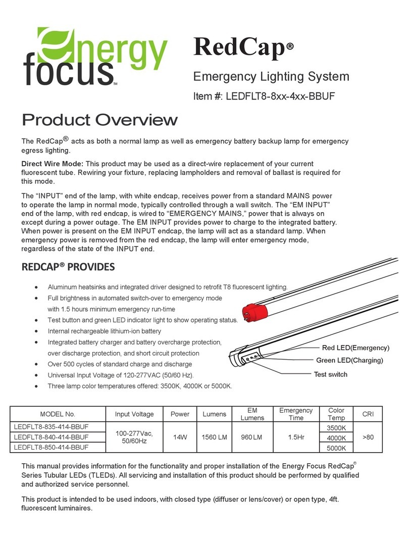 ENERGY FOCUS RedCap LEDFLT8-8 Series quick start guide ENERGY FOCUS RedCap LEDFLT8-8 Series quick start guide