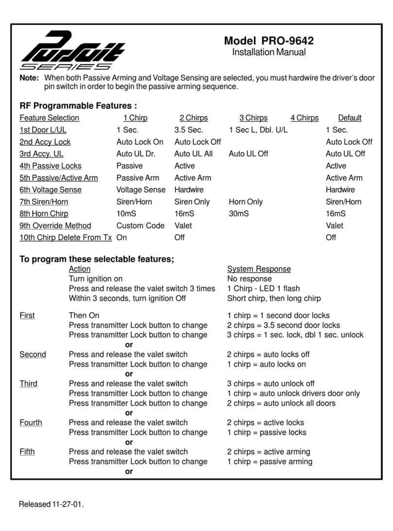 PURSUIT PRO-9642 installation manual