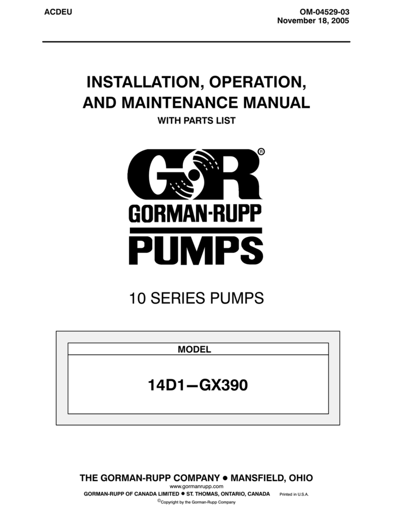 Gormann-Rupp Pumps 14D1-GX390 Installation, operation, and maintenance manual with parts list