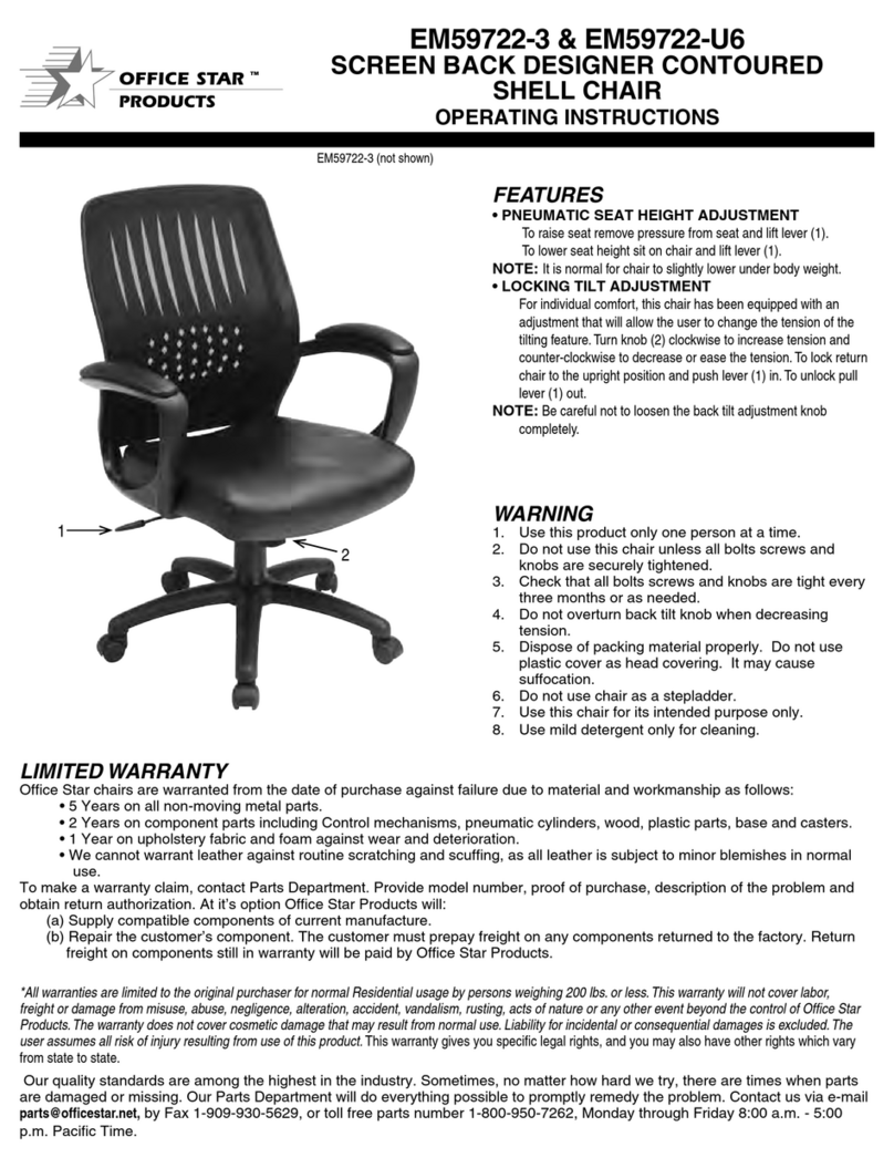 Office Star Products EM59722-3 operating instructions