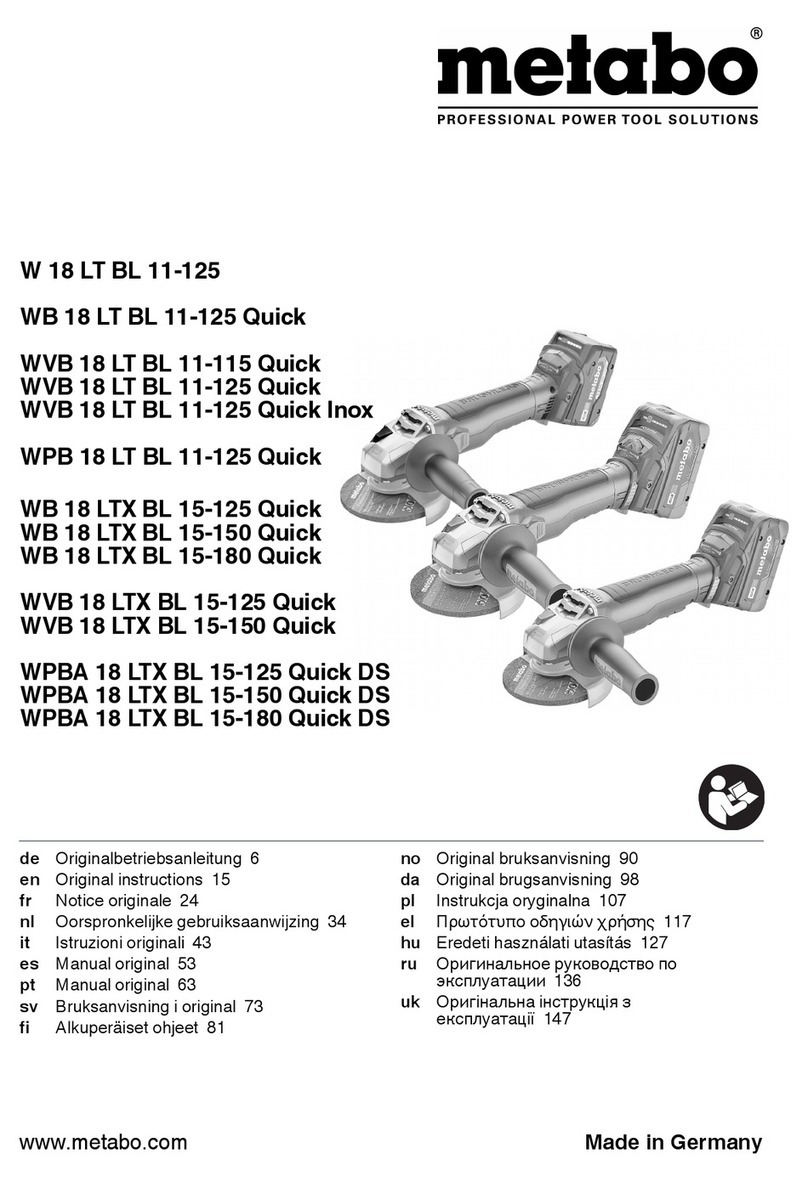 Metabo WB 18 LT BL 11-125 Quick Original instructions