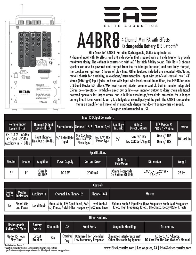 Elite Acoustics A4BR8 quick guide