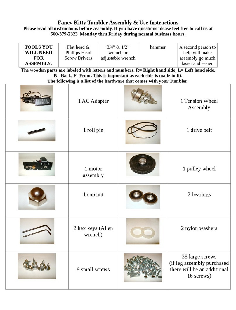 Fancy Kitty Tumbler Assembly & use instructions