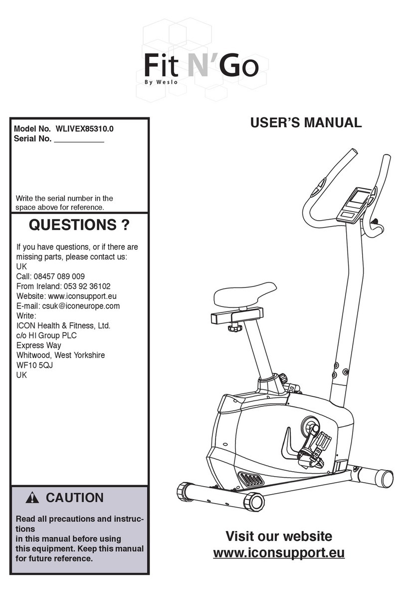 Weslo Fit N' Go WLIVEX85310.0 user manual
