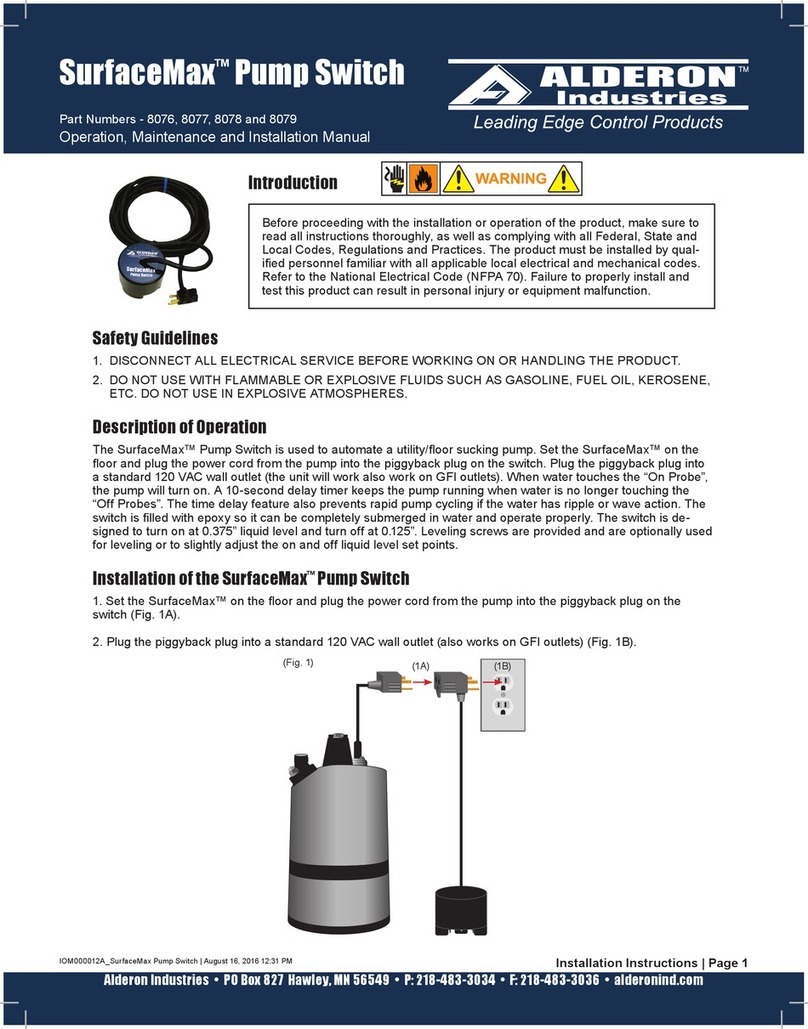 Alderon Industries SurfaceMax 8076 Operation, maintenance and installation manual