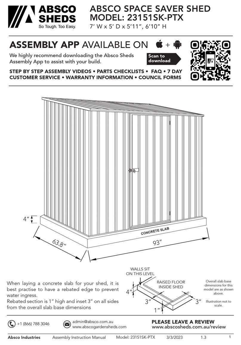 ABSCO SHEDS 23151SK-PTX manual
