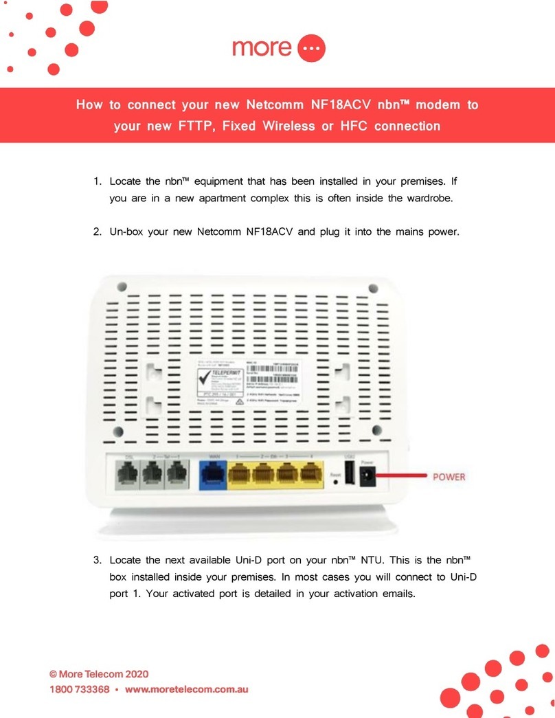 More Netcomm nbn NF18ACV Installation and user guide