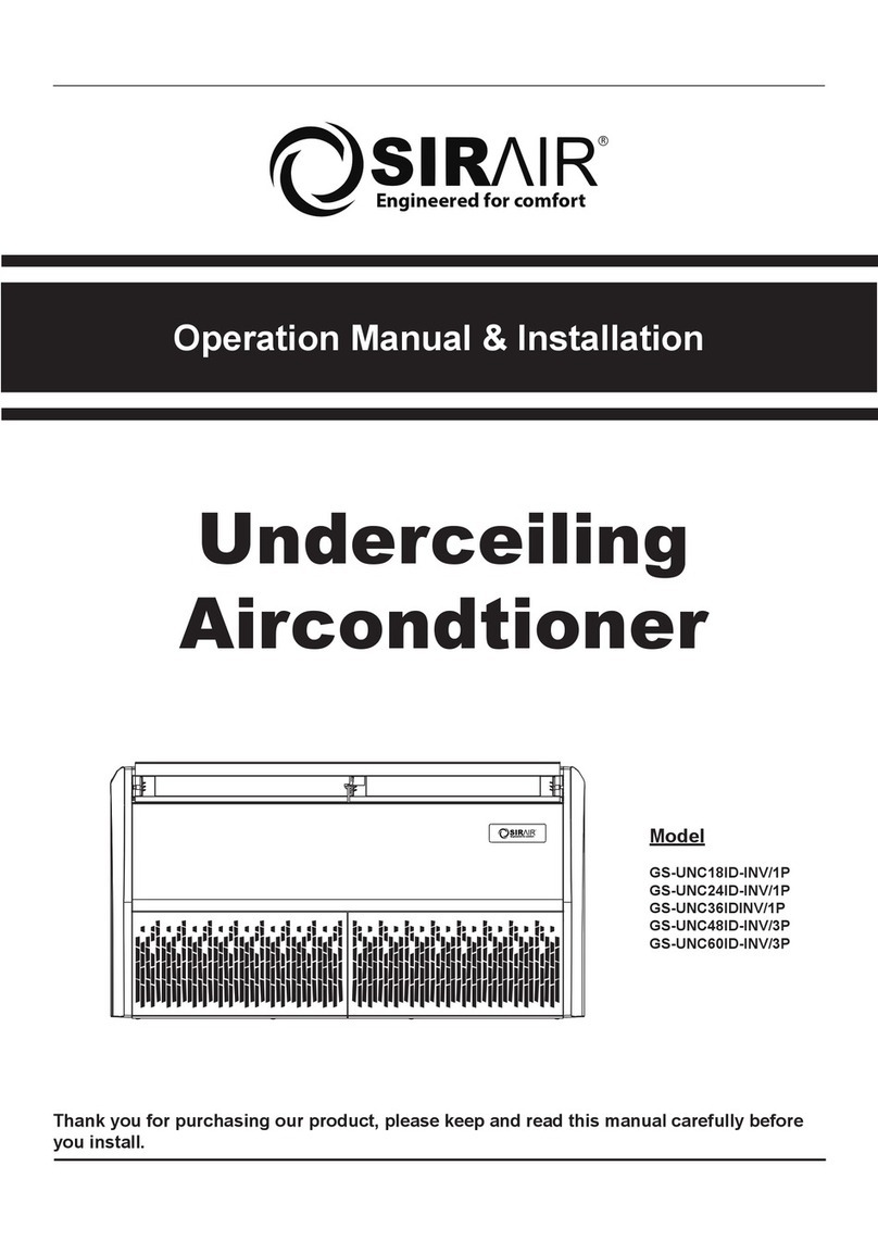 SIRAIR GS-UNC18ID-INV/1P Installation and operating instructions