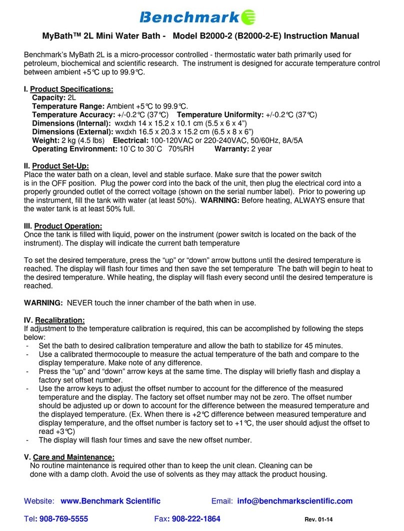 Benchmark MyBath B2000-2 instruction manual