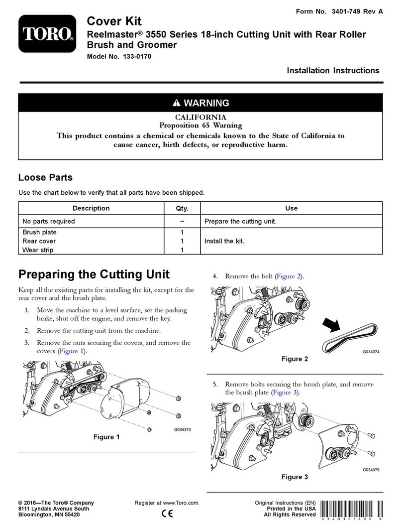Toro 133-0170 installation instructions