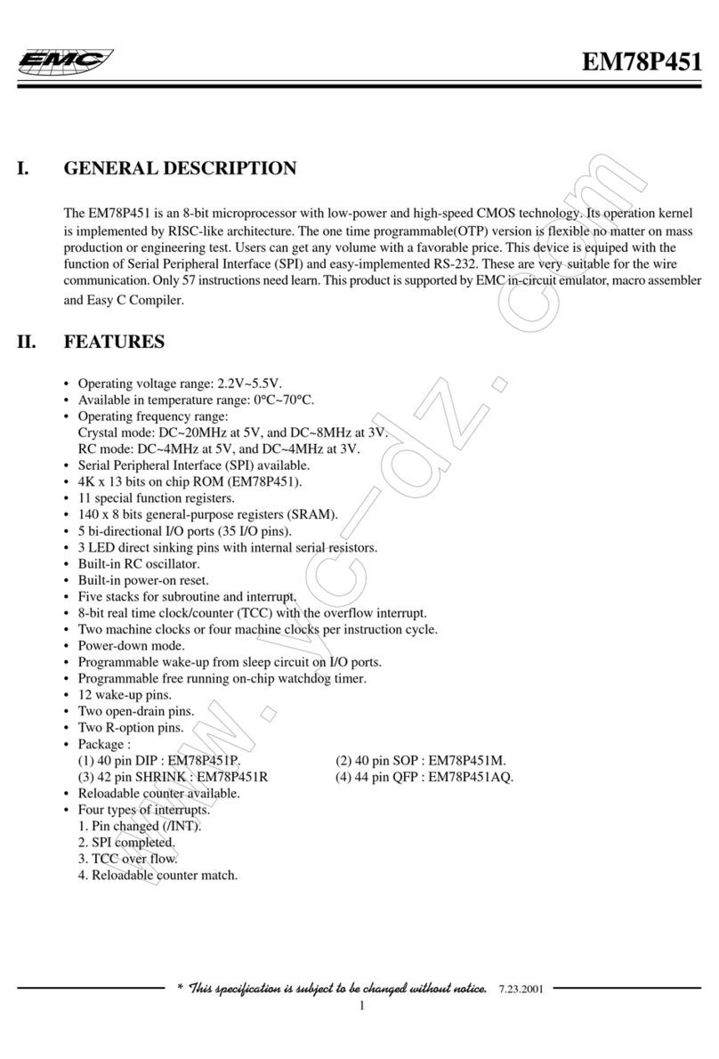EMC EM78P451 User manual