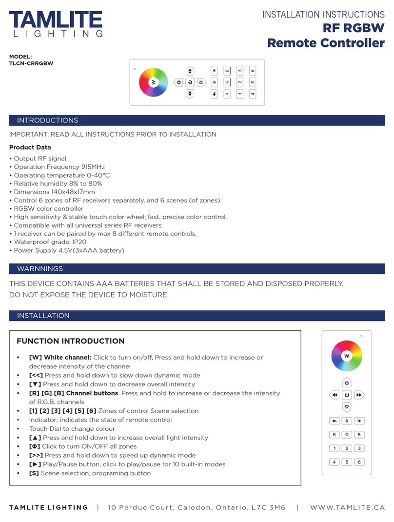 Tamlite TLCN-CRRGBW User manual