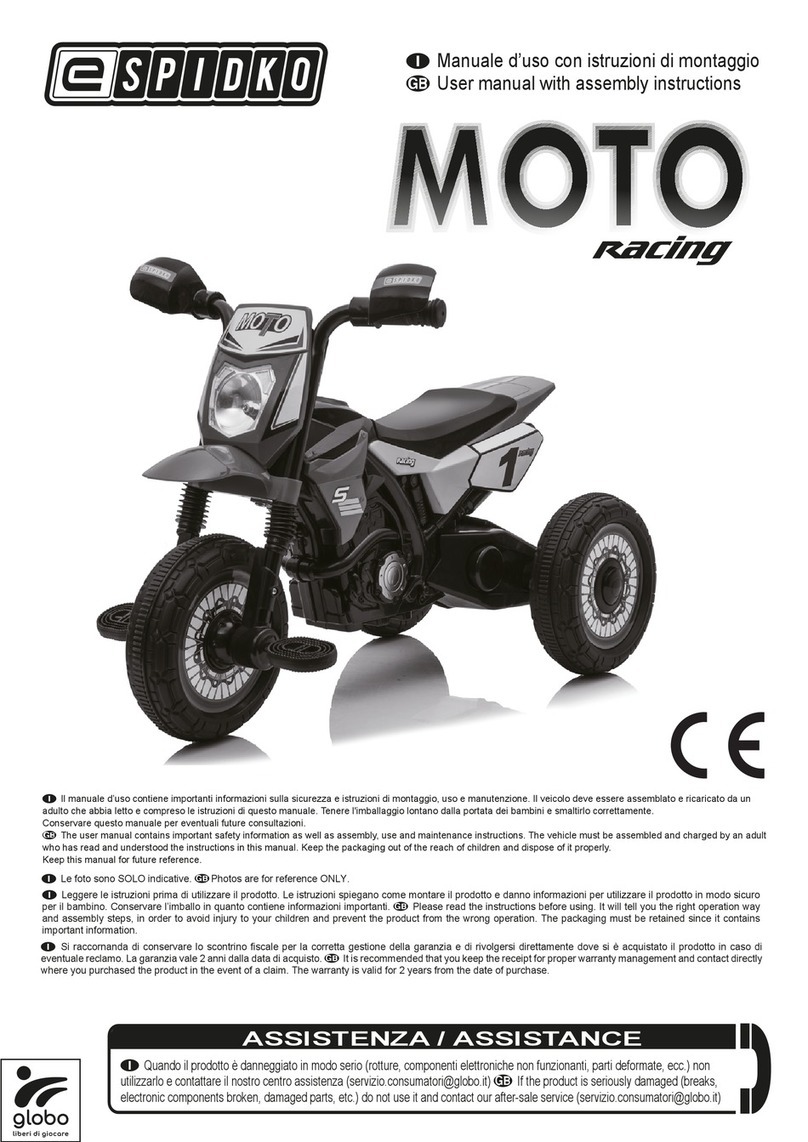 Globo SPIDKO Moto Racing User manual & assembly instructions Globo SPIDKO Moto Racing User manual & assembly instructions