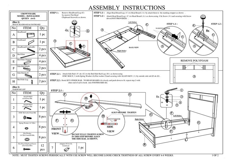 Crown Mark Candence B4510-Q-BED User manual Crown Mark Candence B4510-Q-BED User manual