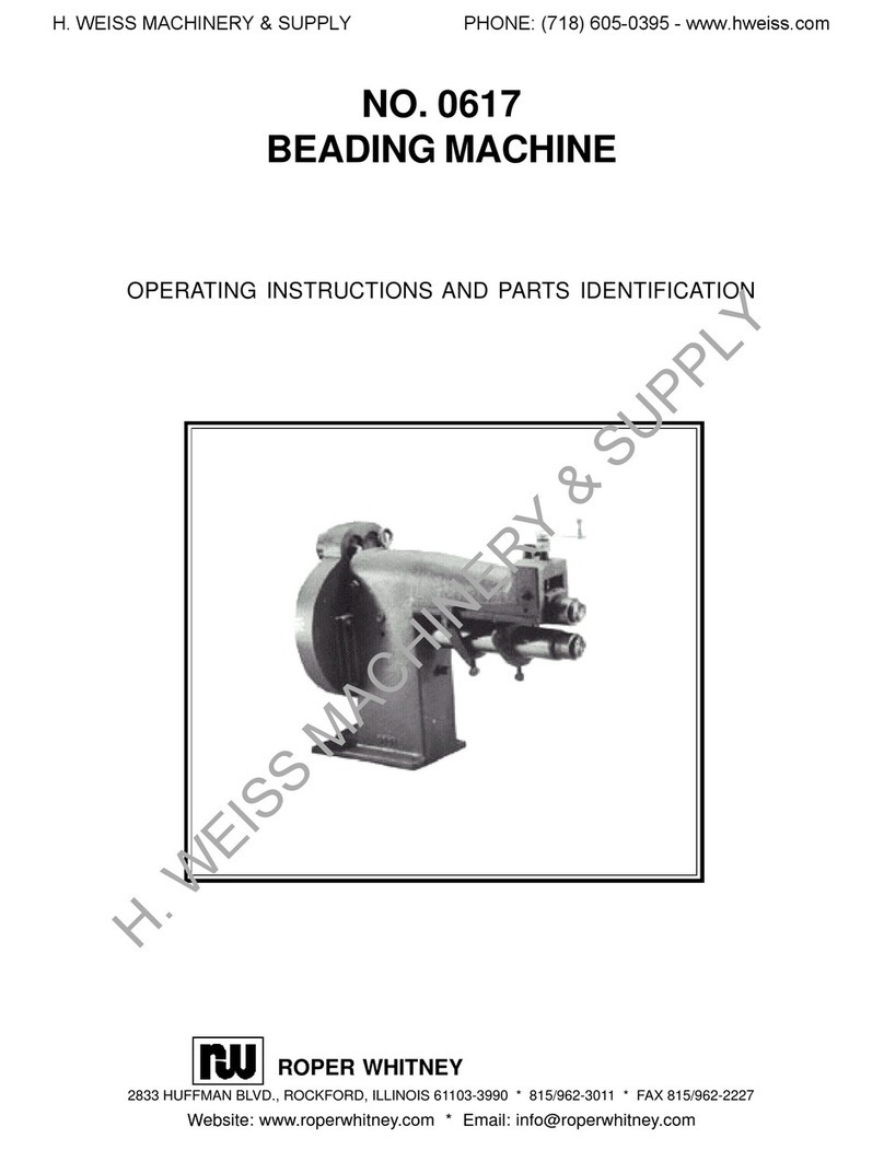 Roper Whitney 0617 Operating instructions and parts identification