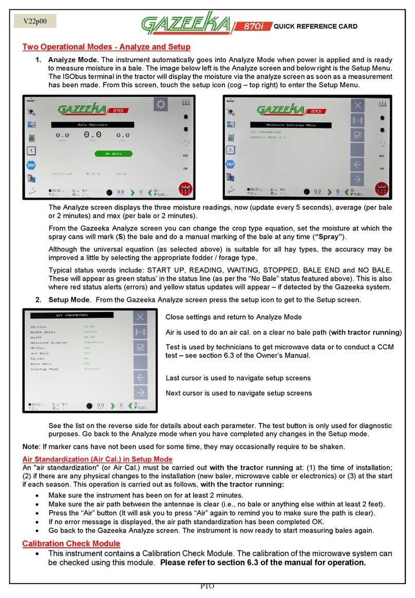 GAZEEKA 870i Quick reference card