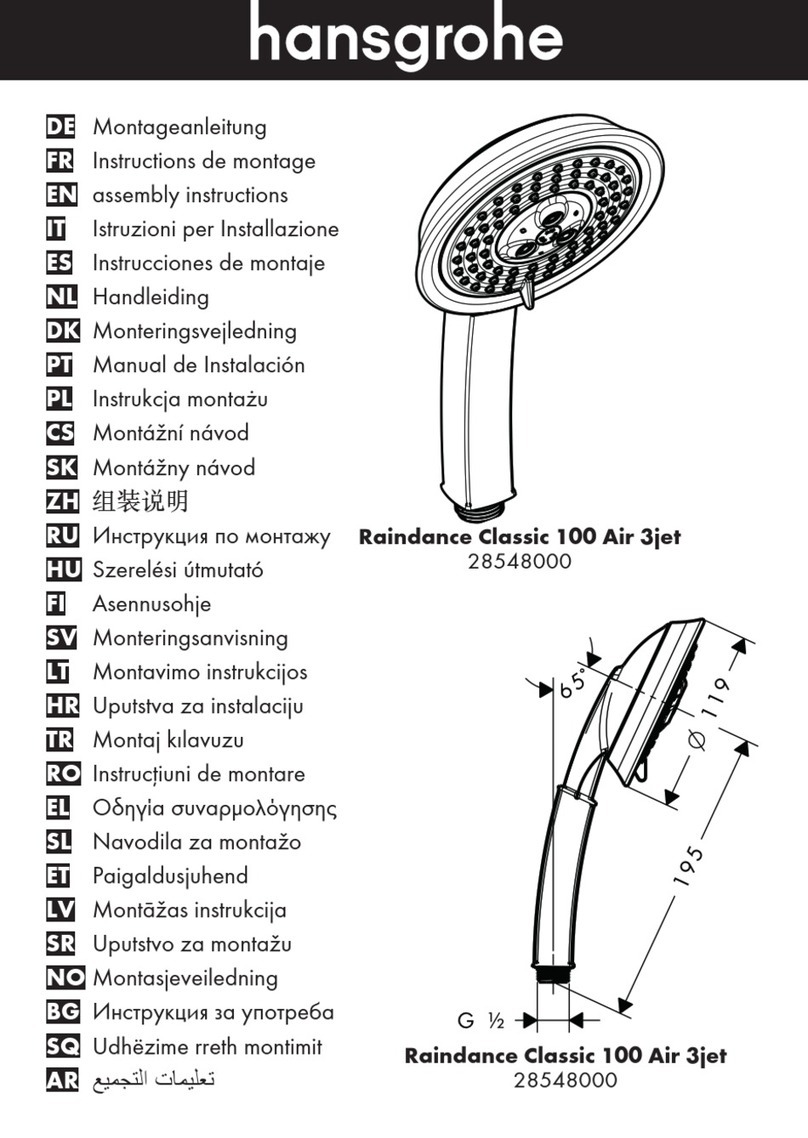 Hans Grohe Raindance Classic 100 Air 3jet 28548000 Assembly instructions