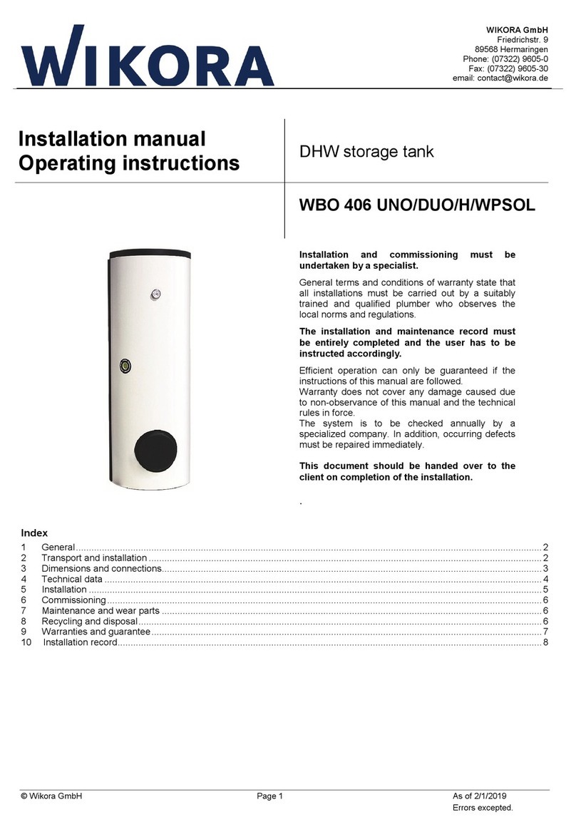 WIKORA WBO 406 UNO Installation manual operating instructions