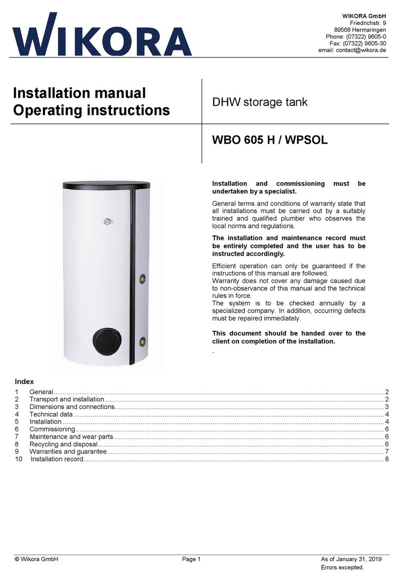 WIKORA WBO 605 H Installation manual operating instructions