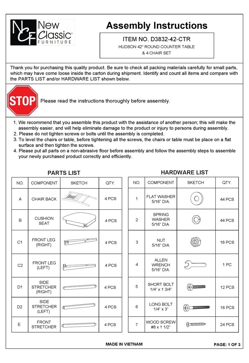 New Classic Furniture HUDSON D3832-42-CTR Assembly instructions
