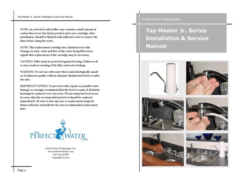 Perfect Water Technologies Tap Master Jr Series Installation & service manual Perfect Water Technologies Tap Master Jr Series Installation & service manual