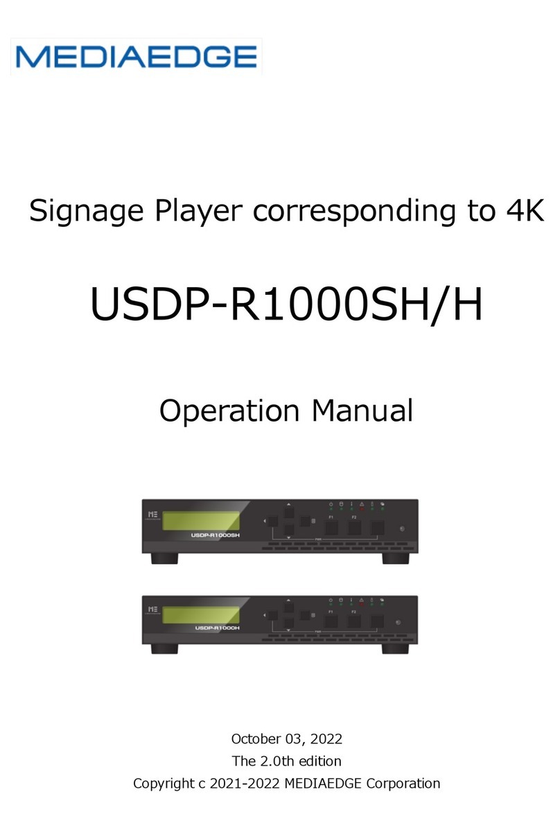 Mediaedge USDP-R1000SH Operation manual