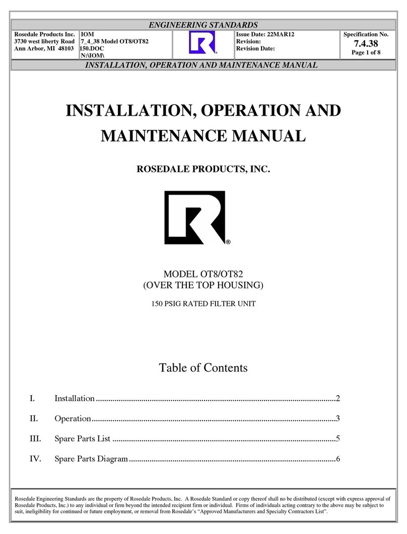 ROSEDALE OT8 Installation, operation and maintenance manual ROSEDALE OT8 Installation, operation and maintenance manual