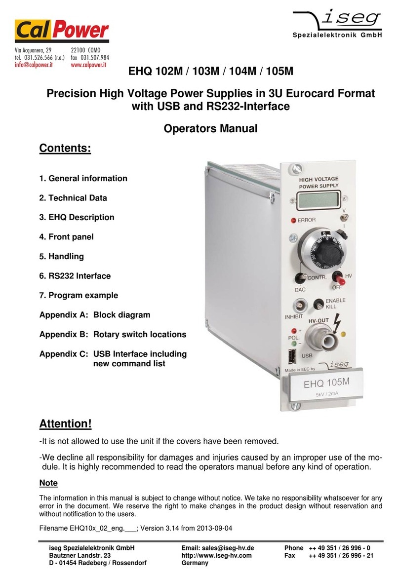 iseg CalPower EHQ 102M Operator's manual