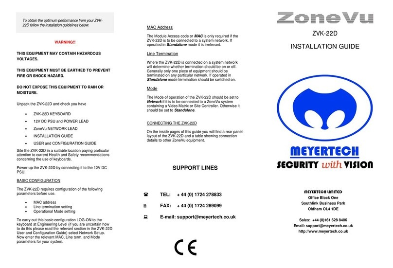 ZoneVu ZoneVu ZVK- 22D installation guide
