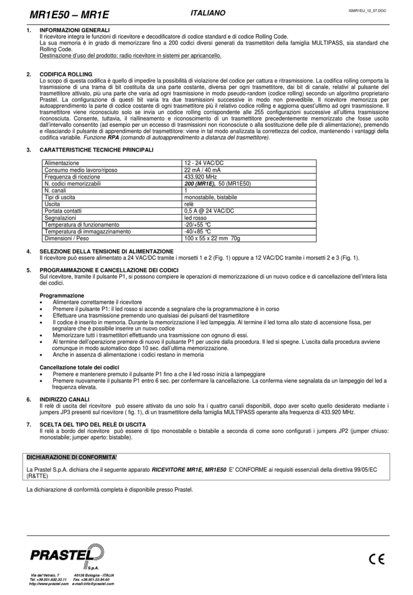 PRASTEL MR1E manual
