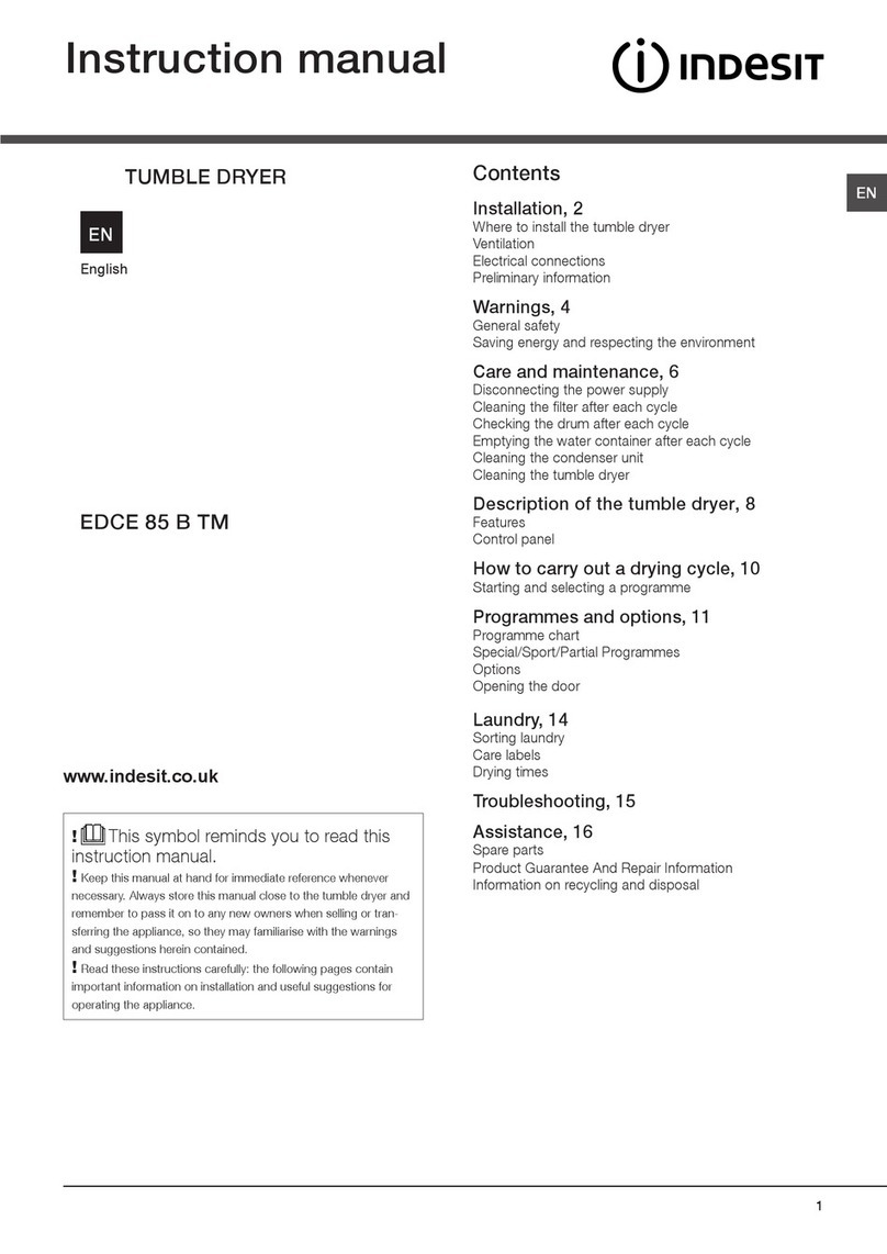 Indesit EDCE 85 B TM instruction manual