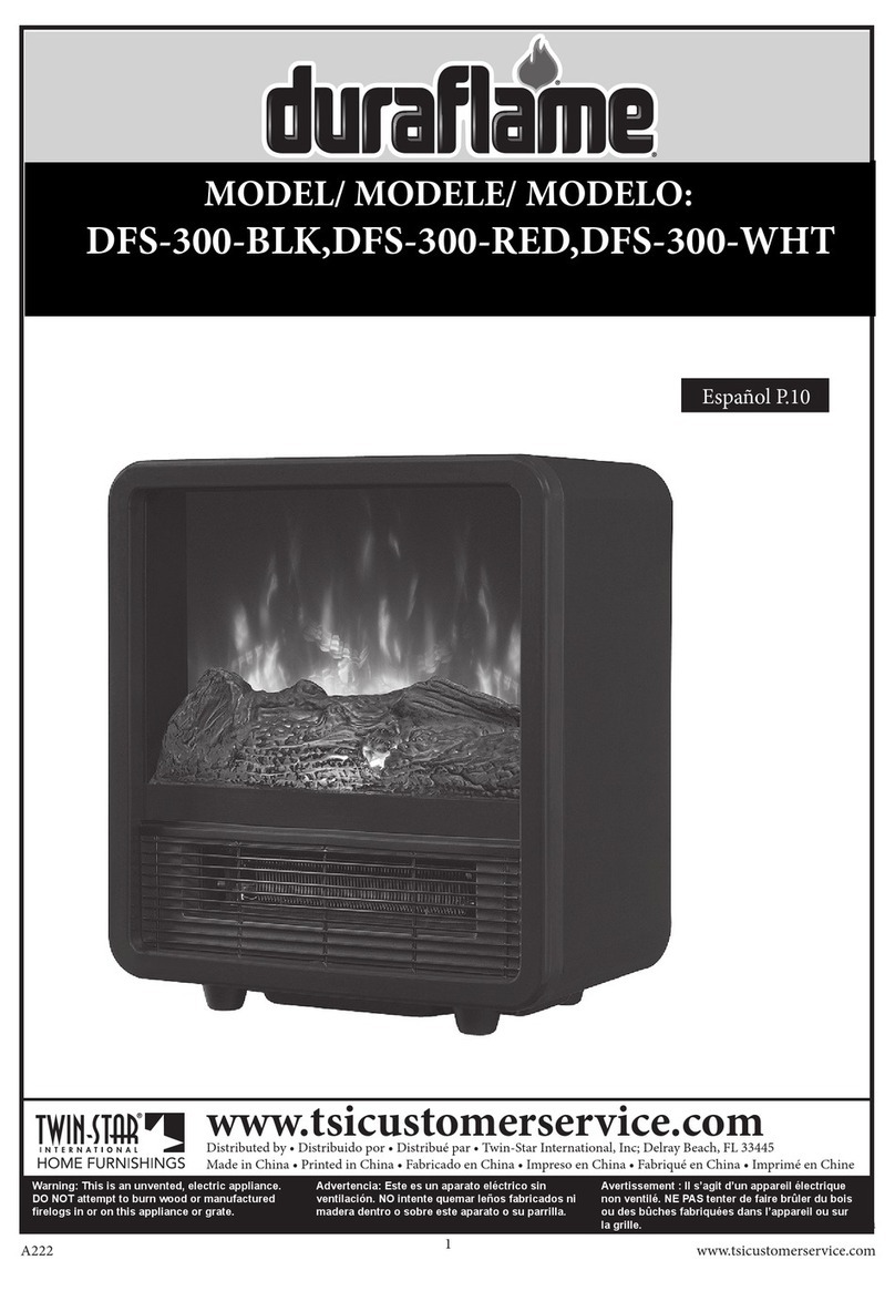 Twin-Star International Duraflame DFS-300-BLK manual Twin-Star International Duraflame DFS-300-BLK manual