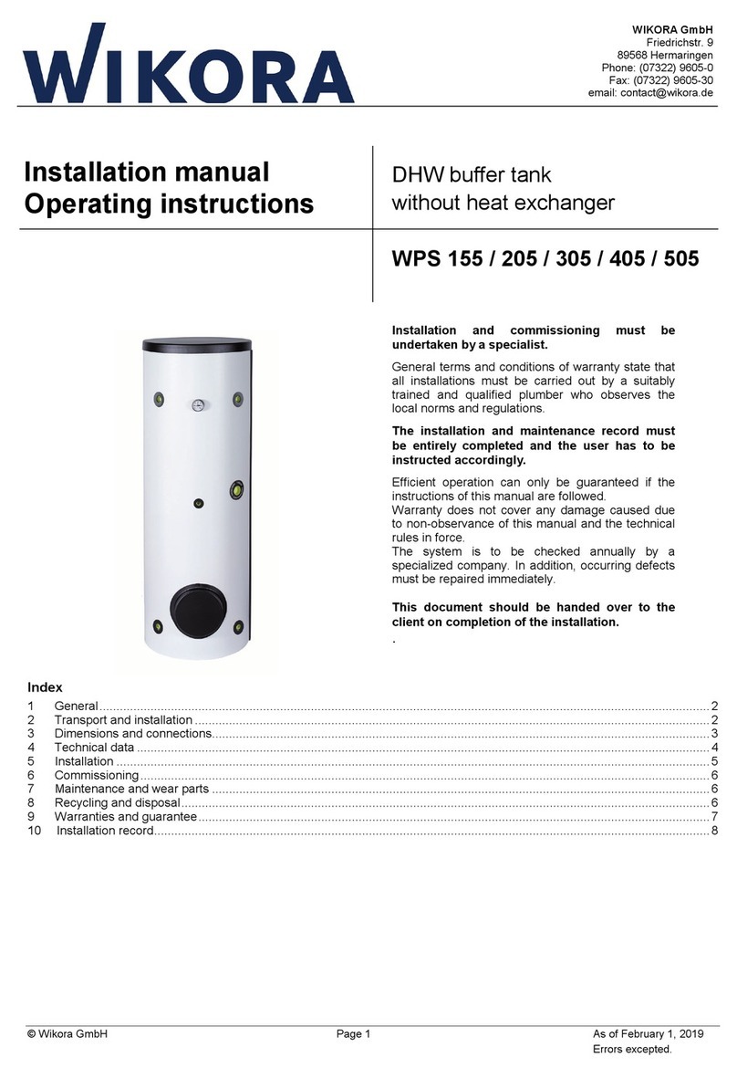 WIKORA WPS 155 WPS 205 Installation manual operating instructions