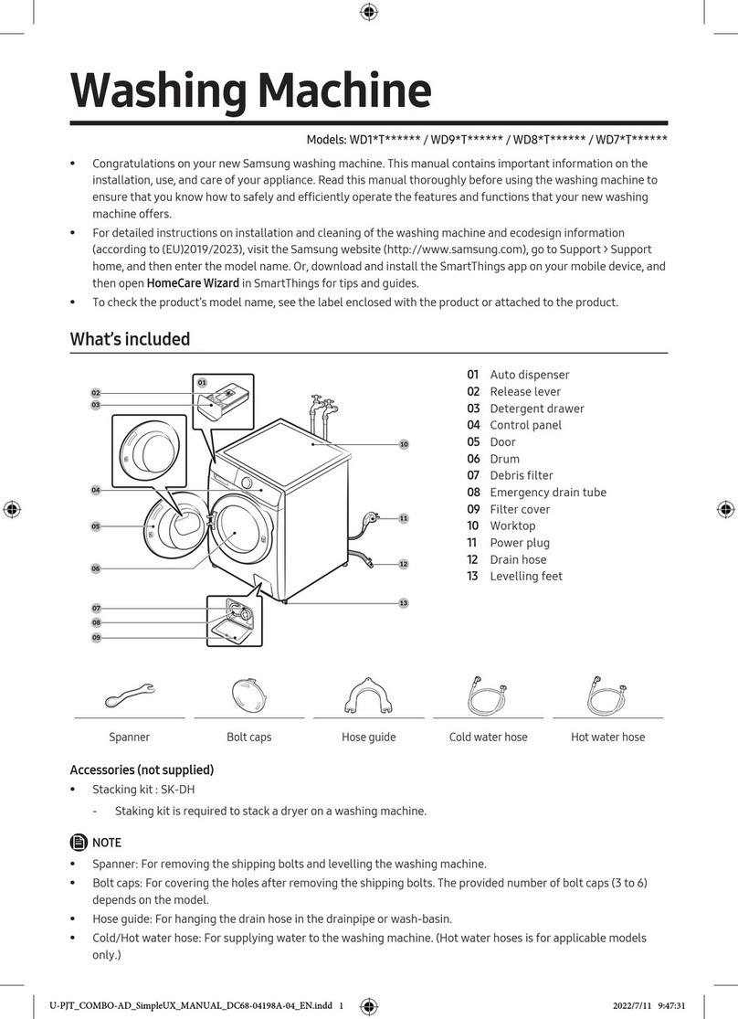 Samsung WD9 T Series manual Samsung WD9 T Series manual