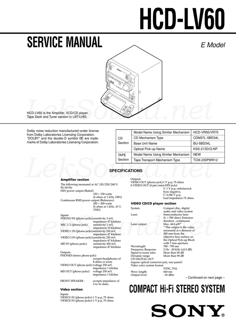 Sony HCD-LV60 User manual