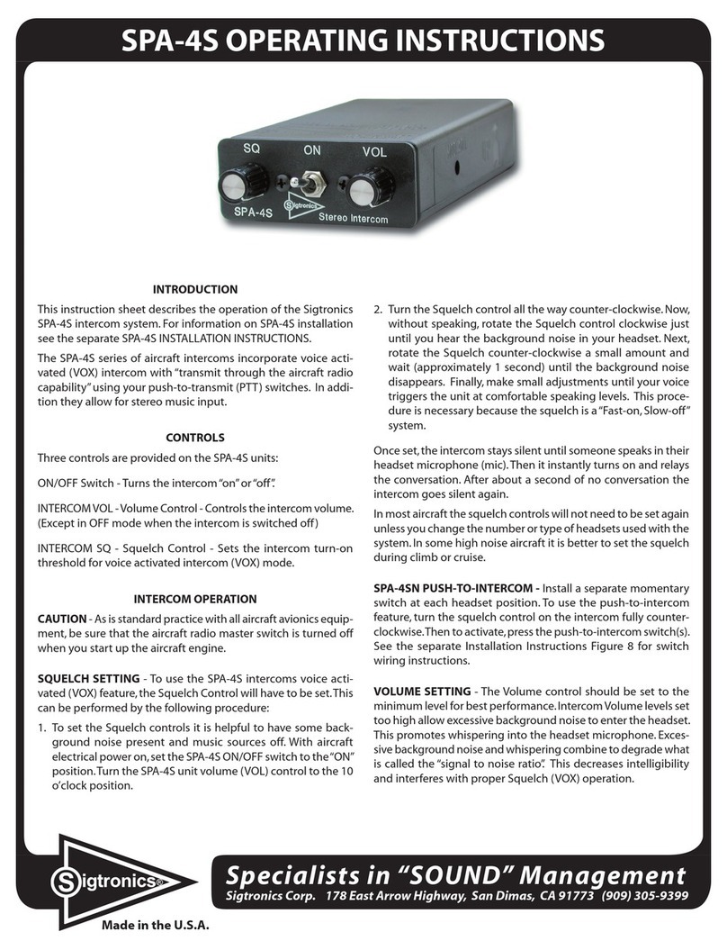 Sigtronics SPA-4S User manual