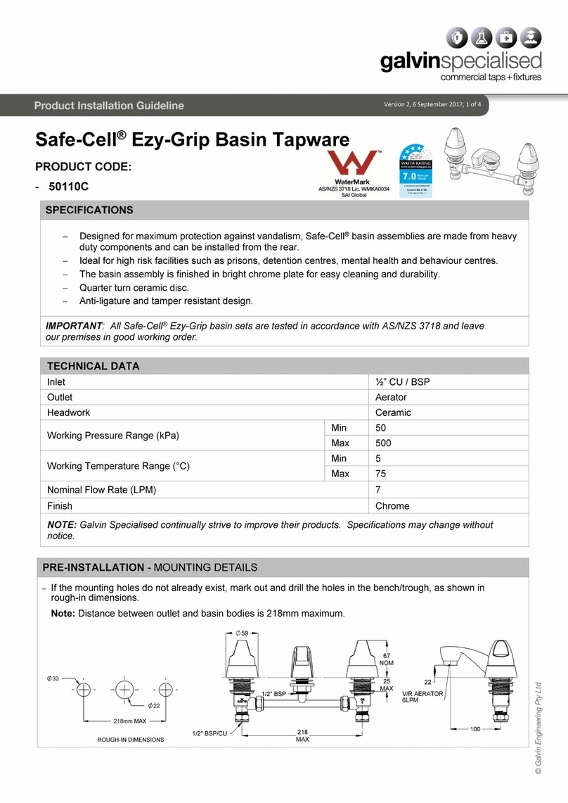 Galvin Specialised Safe-Cell 50110C Installation guidelines Galvin Specialised Safe-Cell 50110C Installation guidelines