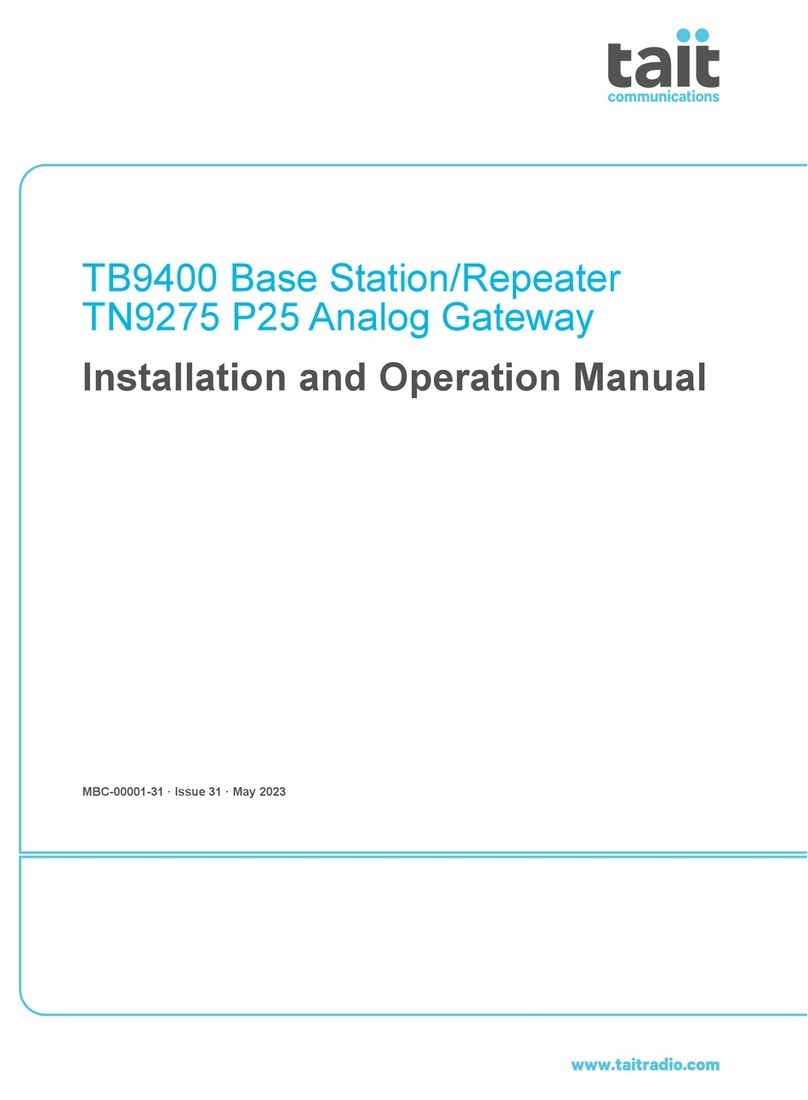 Tait TN9275 Installation and operation manual