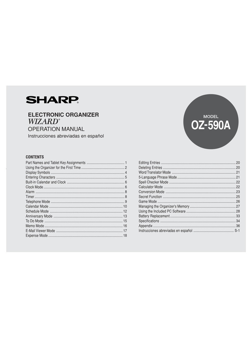 Sharp Wizard OZ-590A Operation manual