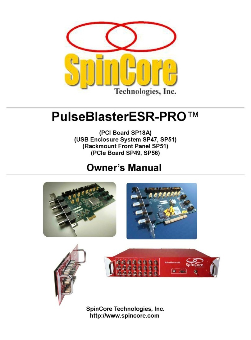 SpinCore Technologies PulseBlasterESR-PRO SP18A User manual