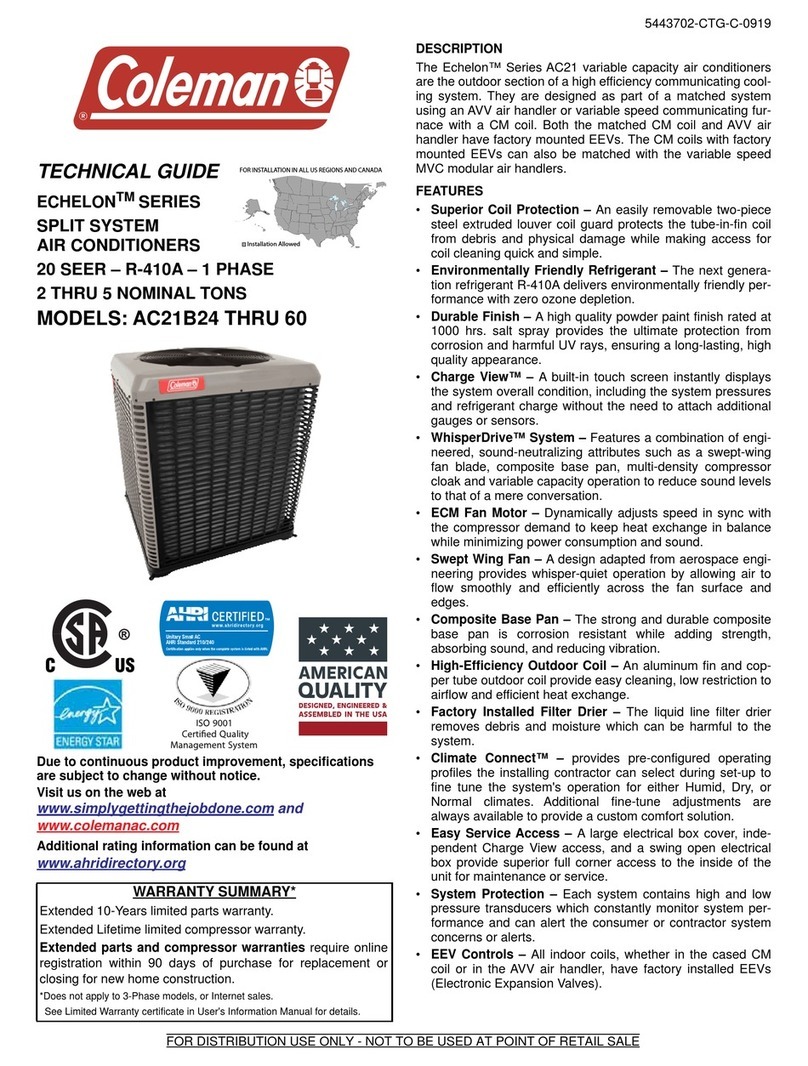Coleman ECHELON AC21 Series Technical guide
