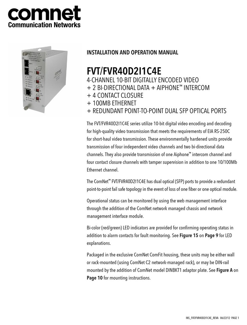 Comnet FVT40D2I1C4E Installation and operation manual