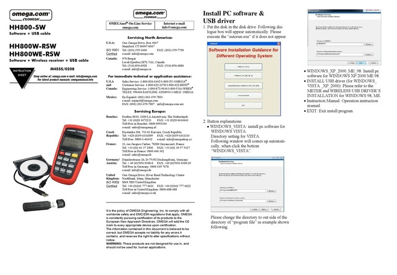 Omega HH800-SW User manual