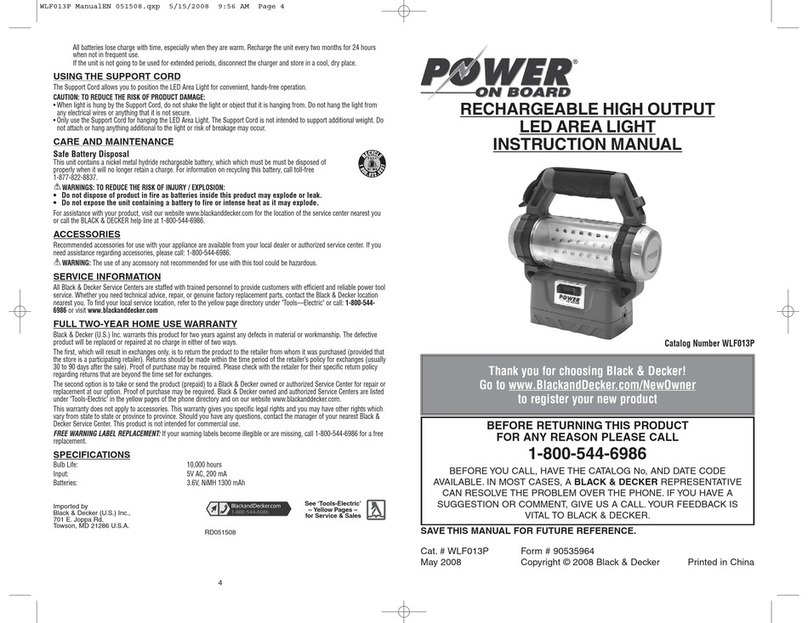 Black & Decker POWER ON BOARD WLF013P instruction manual