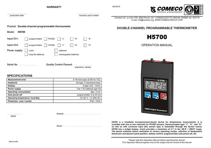 COMECO H5700 Operation manual