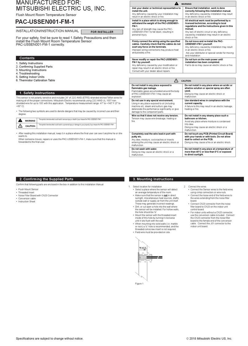 Mitsubishi Electric PAC-USSEN001-FM-1 Service manual
