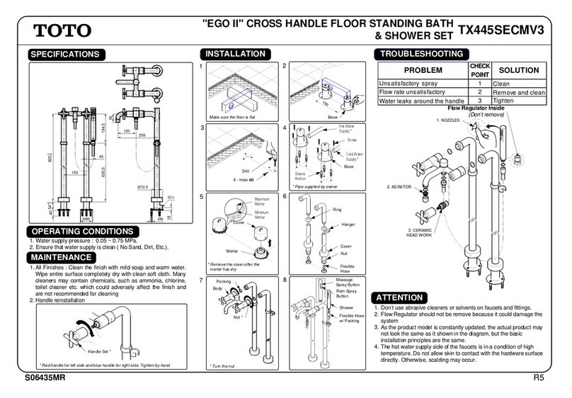 Toto EGO II TX445SECMV3 quick start guide Toto EGO II TX445SECMV3 quick start guide
