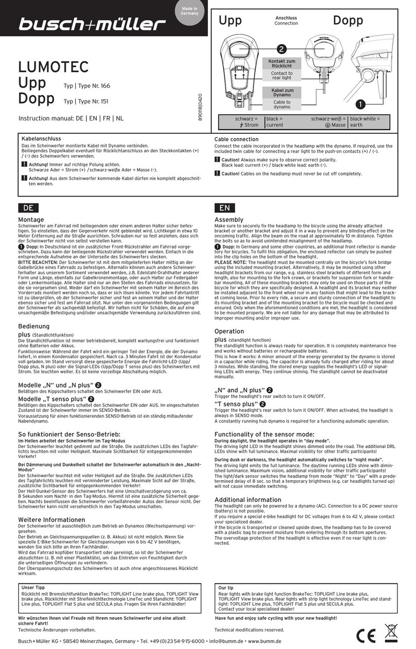Busch+Müller LUMOTEC Upp 166 User manual Busch+Müller LUMOTEC Upp 166 User manual