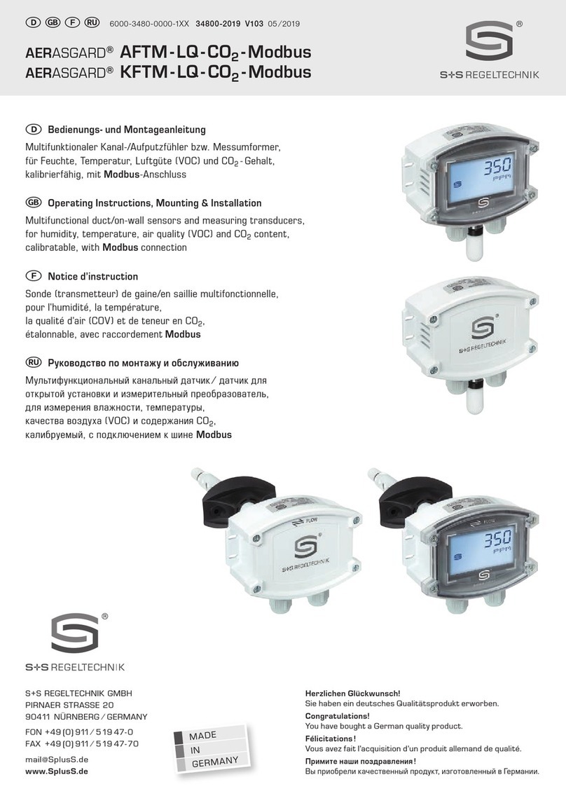 S+S Regeltechnik AERASGARD AFTM- LQ-CO2 -Modbus operating instructions S+S Regeltechnik AERASGARD AFTM- LQ-CO2 -Modbus operating instructions